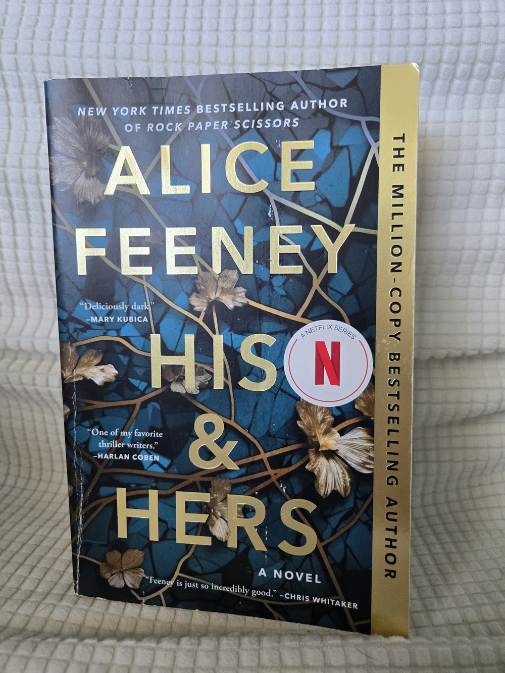 Alice Feeney His & Hers Paperback Book - Blue/Gold